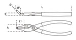 Pinze a becchi piegati a 45° per anelli elastici di sicurezza. per fori manici ricoperti in PVC