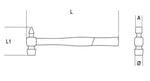 Martelli con testa tonda e penna simmetrica per calderai e lattonieri manico in legno