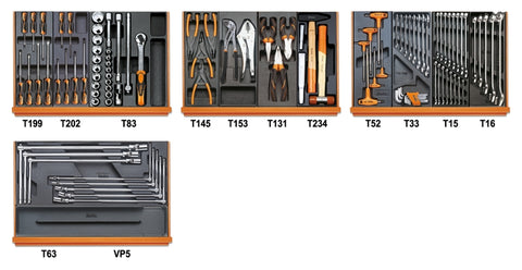 assortimento di 102 utensili in termoformato