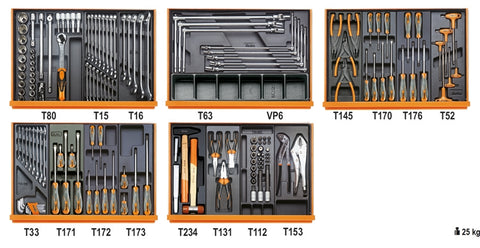 Assortimento di 153 utensili in termoformato