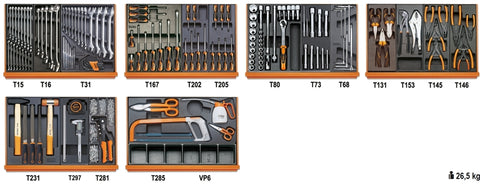 Assortimento di 142 utensili in termoformato