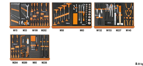 Assortimento di 152 utensili in termoformato morbido