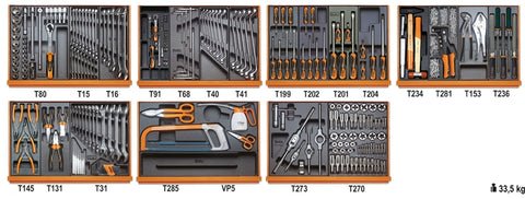 Assortimento di 232 utensili in termoformato