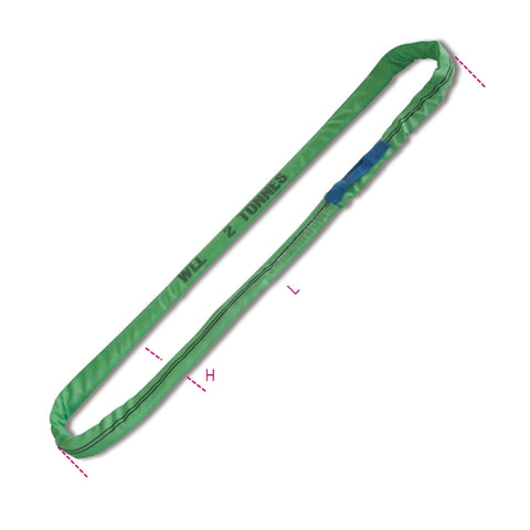 Brache per sollevamento 2t nastro ad anello continuo. verde tessuto in poliestere ad alta tenacità (PES)