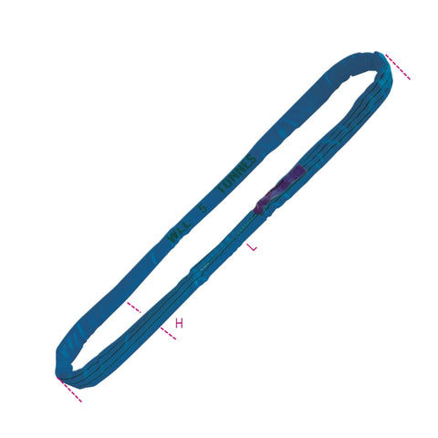 Brache per sollevamento 8t nastro ad anello continuo. blu tessuto in poliestere ad alta tenacità (PES)