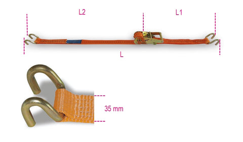 Sistemi di ancoraggio a cricchetto LC 1000kg nastro in poliestere ad alta tenacità (PES) ganci sponda