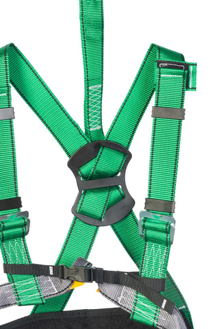 Imbracatura anticaduta attacchi dorsale con prolunga e sternale, doppia regolazione cosciali e bretelle - completa di cintura di posizionamento - P50